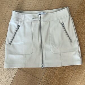 Cream leather skirt